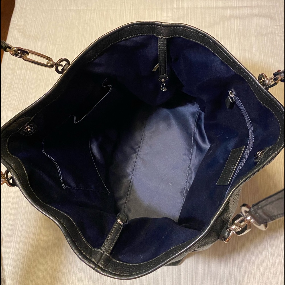 COACH Black Leather Shoulder Tote Bag Purse - Picture 9 of 11